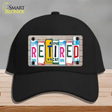 Retired License Plate Art Wood Novelty License Plate Hat Cotton / Black