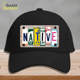 Native License Plate Art Wood Novelty License Plate Hat Cotton / Black