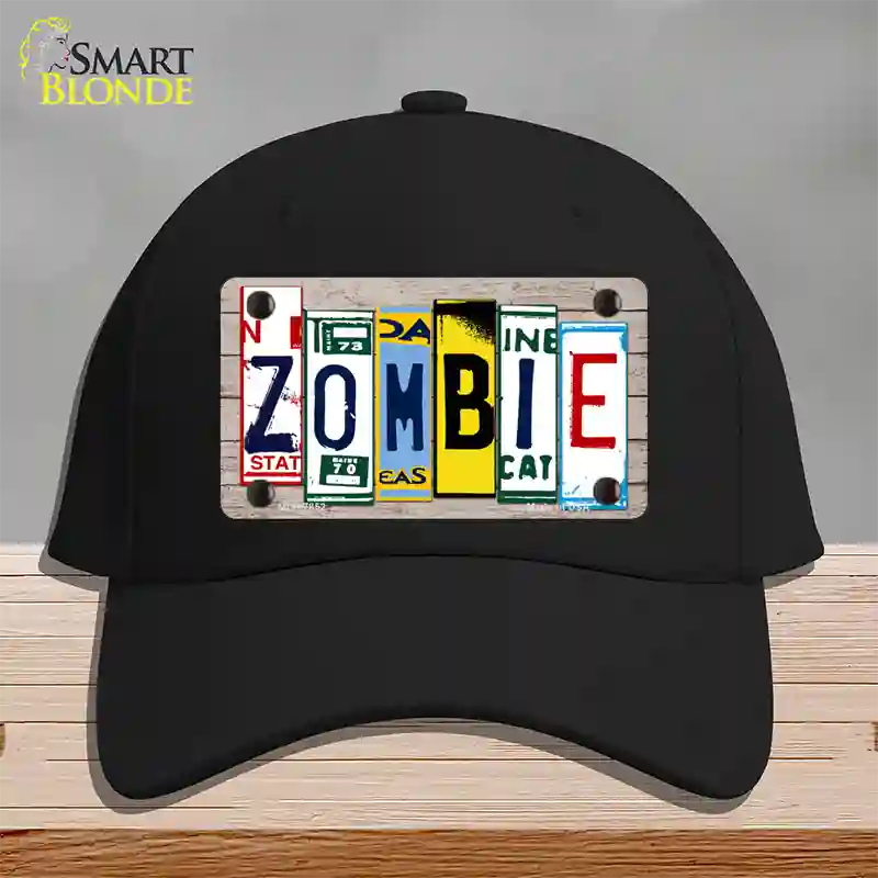 Zombie License Plate Art Wood Novelty License Plate Hat Cotton / Black