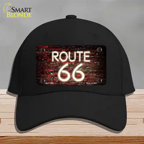 Route 66 Neon Brick Novelty License Plate Hat Cotton / Black