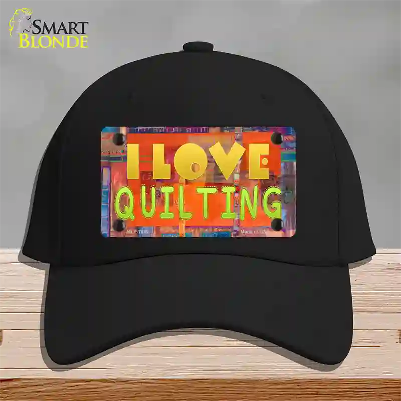 I Love Quilting Novelty License Plate Hat Cotton / Black