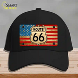 Route 66 American Flag Novelty License Plate Hat Cotton / Black