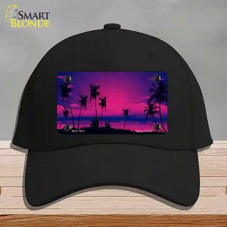 Sunset Pink Novelty License Plate Hat Cotton / Black