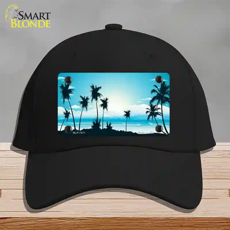 Sunset Blue Novelty License Plate Hat Cotton / Black