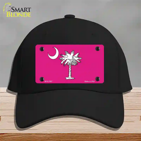 South Carolina Flag Pink Novelty License Plate Hat Cotton / Black