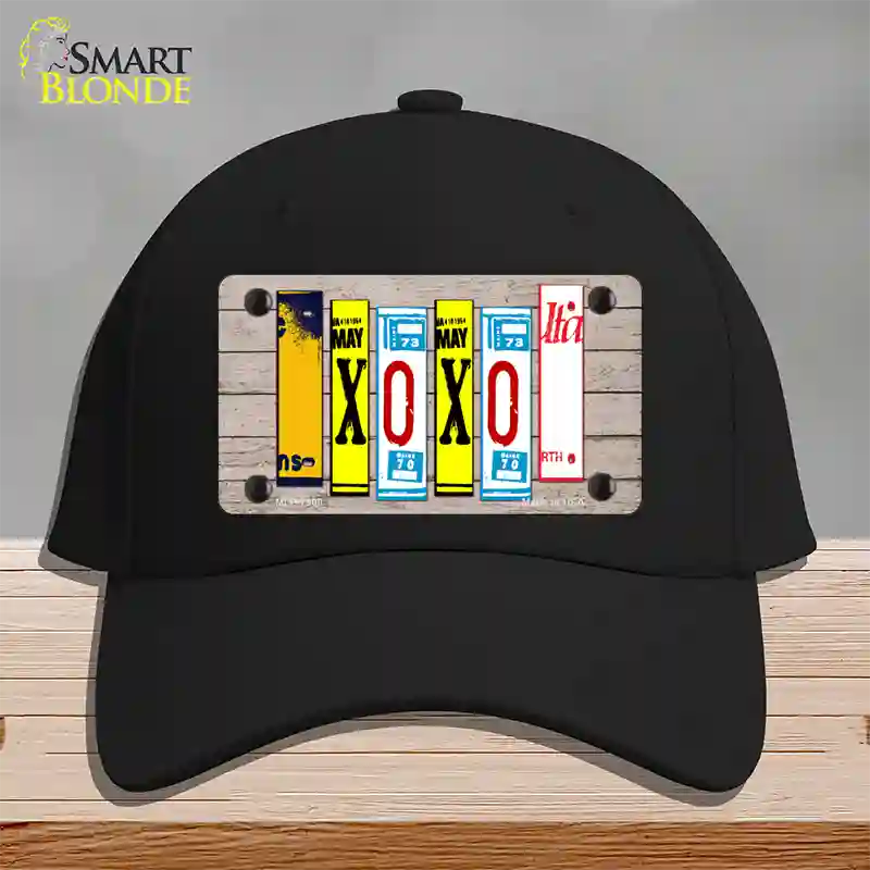 XOXO License Plate Art Novelty License Plate Hat Cotton / Black