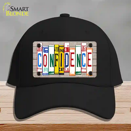 Confidence Wood License Plate Art Novelty License Plate Hat Cotton / Black