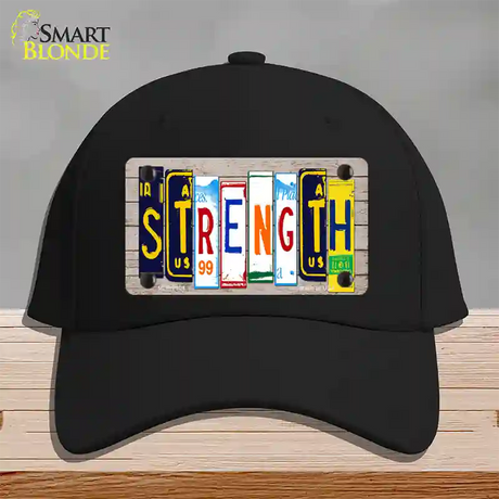 Strength Wood License Plate Art Novelty License Plate Hat Cotton / Black