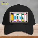 Nana Wood License Plate Art Novelty License Plate Hat Cotton / Black