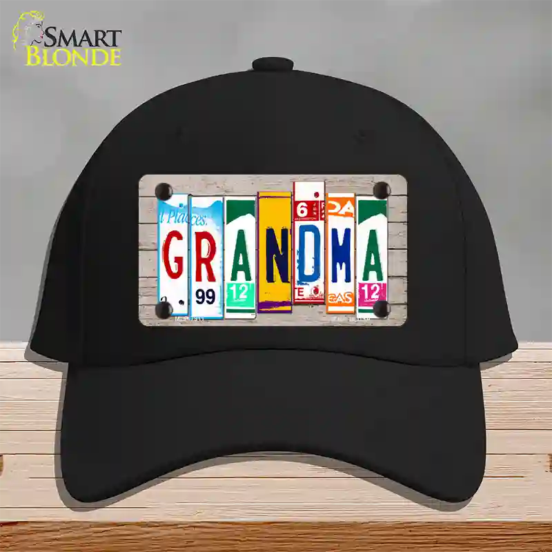 Grandma Wood License Plate Art Novelty License Plate Hat Cotton / Black