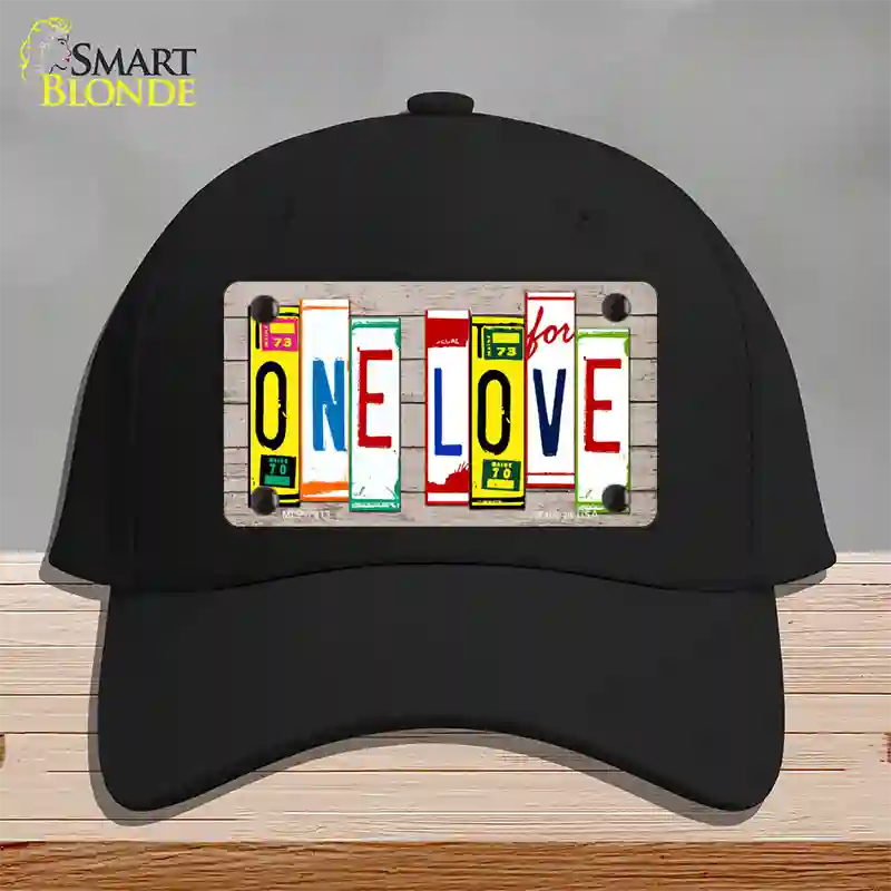 One Love Wood License Plate Art Novelty License Plate Hat Cotton / Black