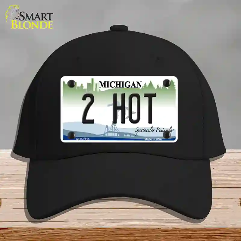 2 Hot Michigan Novelty License Plate Hat Cotton / Black