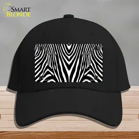 Zebra Print Novelty License Plate Hat Cotton / Black