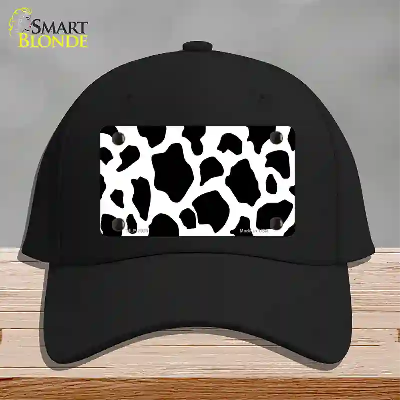 Cow Print Novelty License Plate Hat Cotton / Black