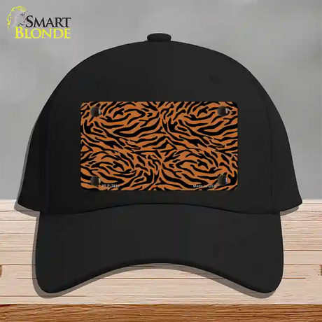 Tiger Print Novelty License Plate Hat Cotton / Black