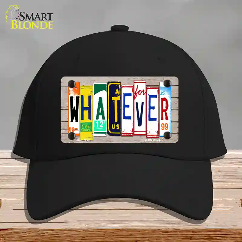 Whatever Wood License Plate Art Novelty License Plate Hat Cotton / Black