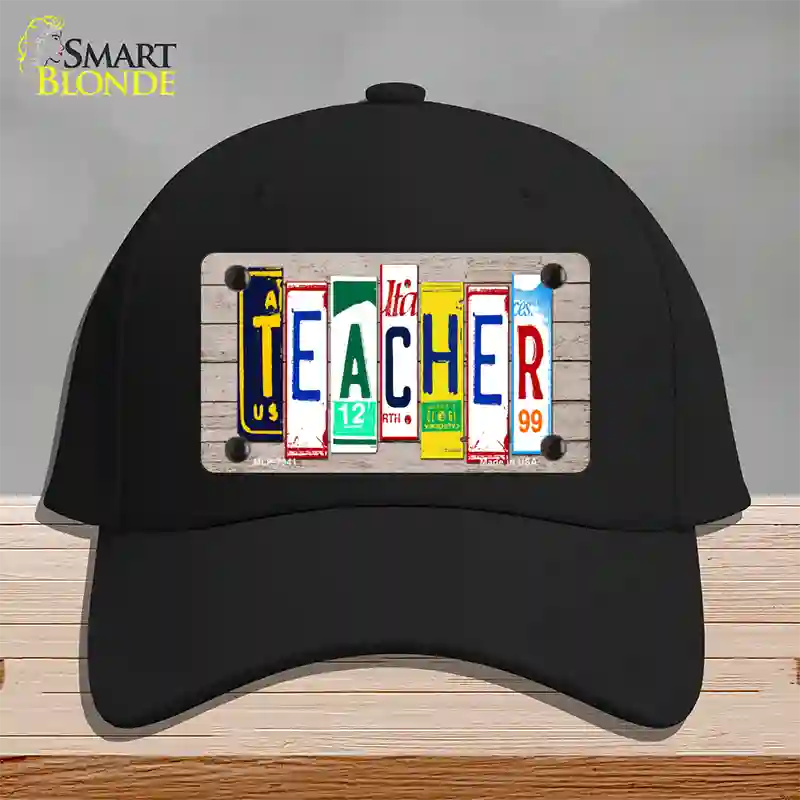 Teacher Wood License Plate Art Novelty License Plate Hat Cotton / Black