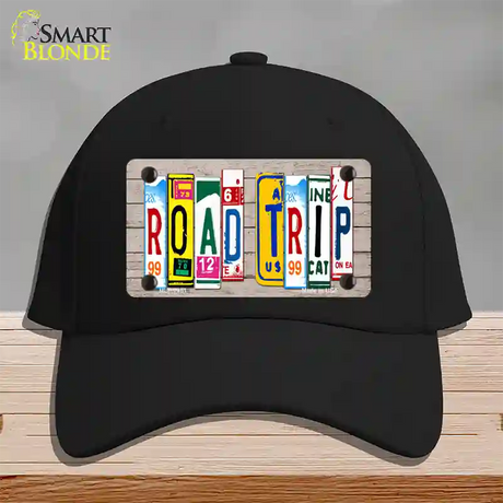 Road Trip Wood License Plate Art Novelty License Plate Hat Cotton / Black