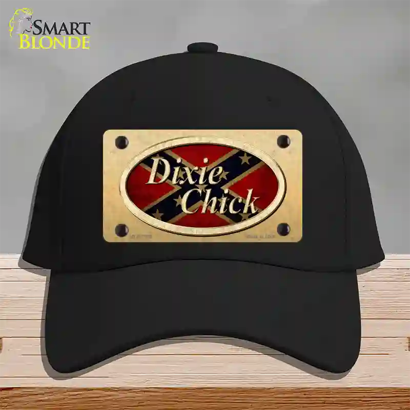 Dixie Chick Confederate Novelty License Plate Hat Cotton / Black