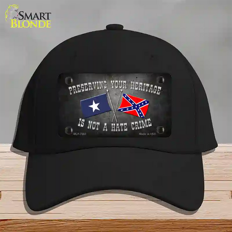 Preserving Heritage Not A Crime Novelty License Plate Hat Cotton / Black