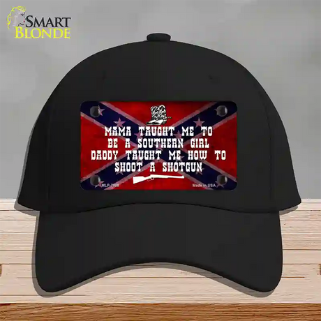 Mama Taught Me Novelty License Plate Hat Cotton / Black