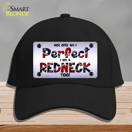 Perfect Redneck Novelty License Plate Hat Cotton / Black