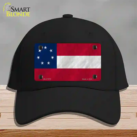 Confederate Flag First 7 Stars Novelty License Plate Hat Cotton / Black