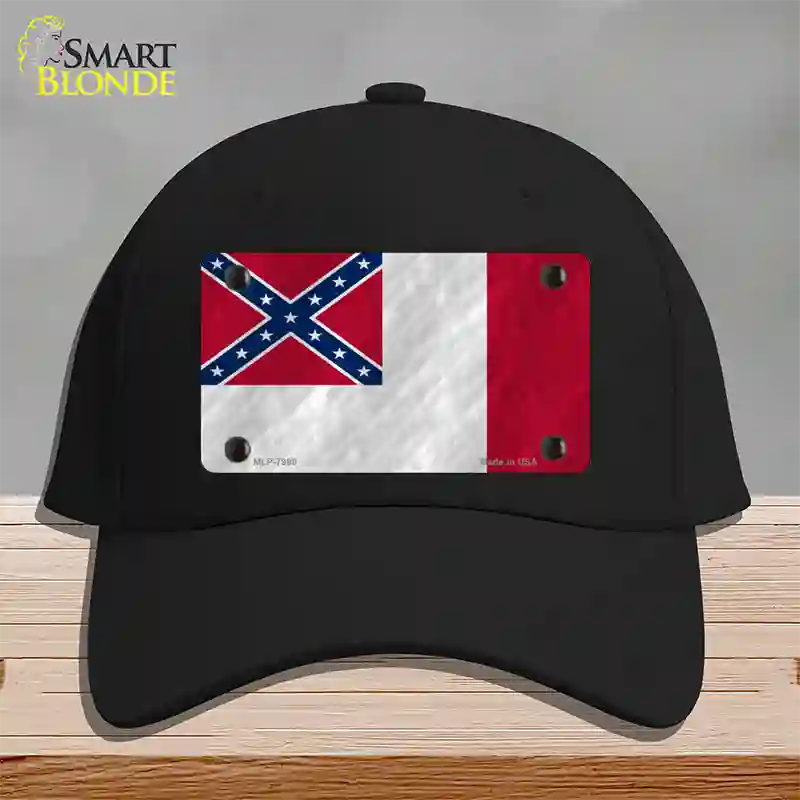 Third Confederate Flag Novelty License Plate Hat Cotton / Black