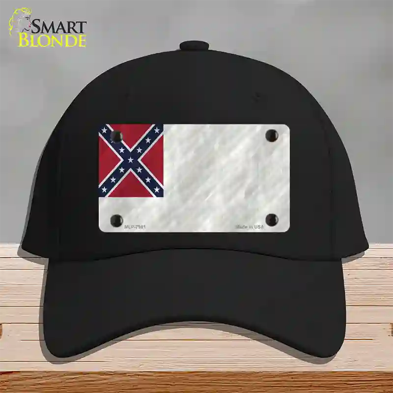 Second Confederate Flag Novelty License Plate Hat Cotton / Black