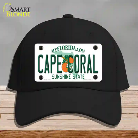 Cape Coral Florida Novelty License Plate Hat Cotton / Black