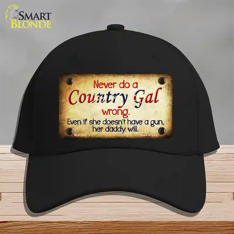 Country Gal Wrong Novelty License Plate Hat Cotton / Black