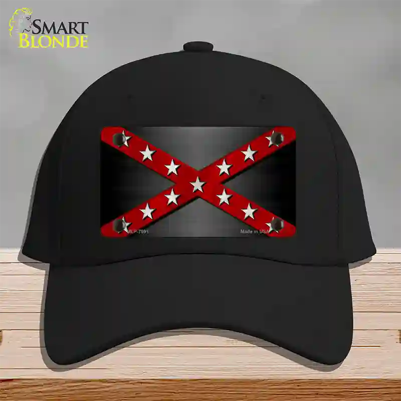 Confederate Stripes Red Novelty License Plate Hat Cotton / Black