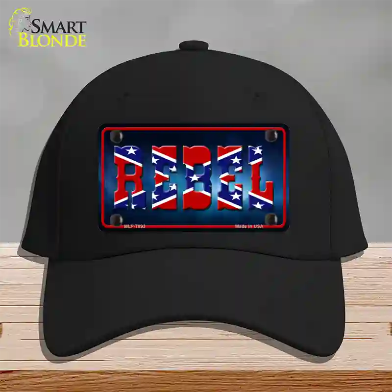 Rebel Novelty License Plate Hat Cotton / Black