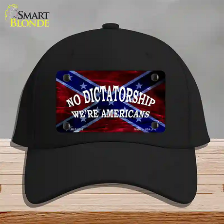 No Dictatorship Novelty License Plate Hat Cotton / Black