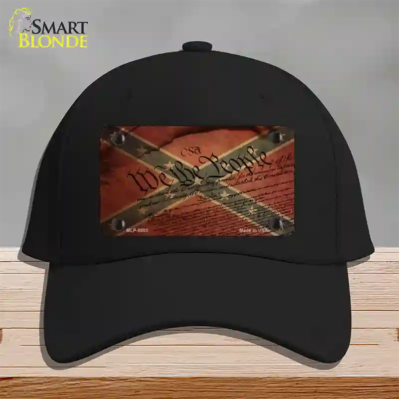 We The People Confederate Novelty License Plate Hat Cotton / Black