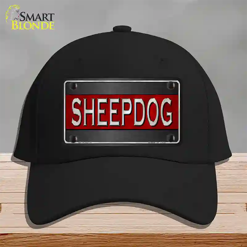 Sheepdog Thin Red Line Novelty License Plate Hat Cotton / Black