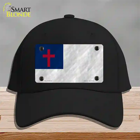 Christian Flag Novelty License Plate Hat Cotton / Black