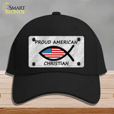 Proud American Christian Novelty License Plate Hat Cotton / Black