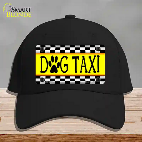 Dog Taxi Novelty License Plate Hat Cotton / Black