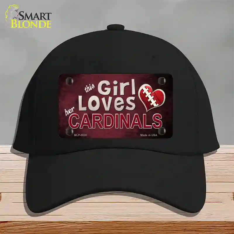 This Girl Loves Her Cardinals Novelty License Plate Hat Cotton / Black