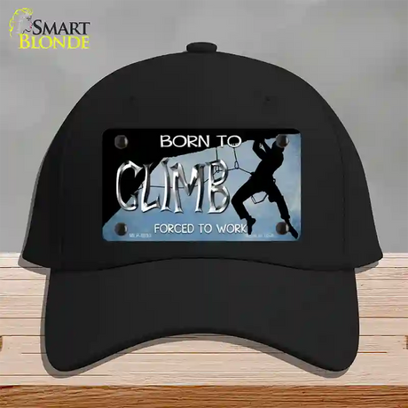 Born To Climb Novelty License Plate Hat Cotton / Black