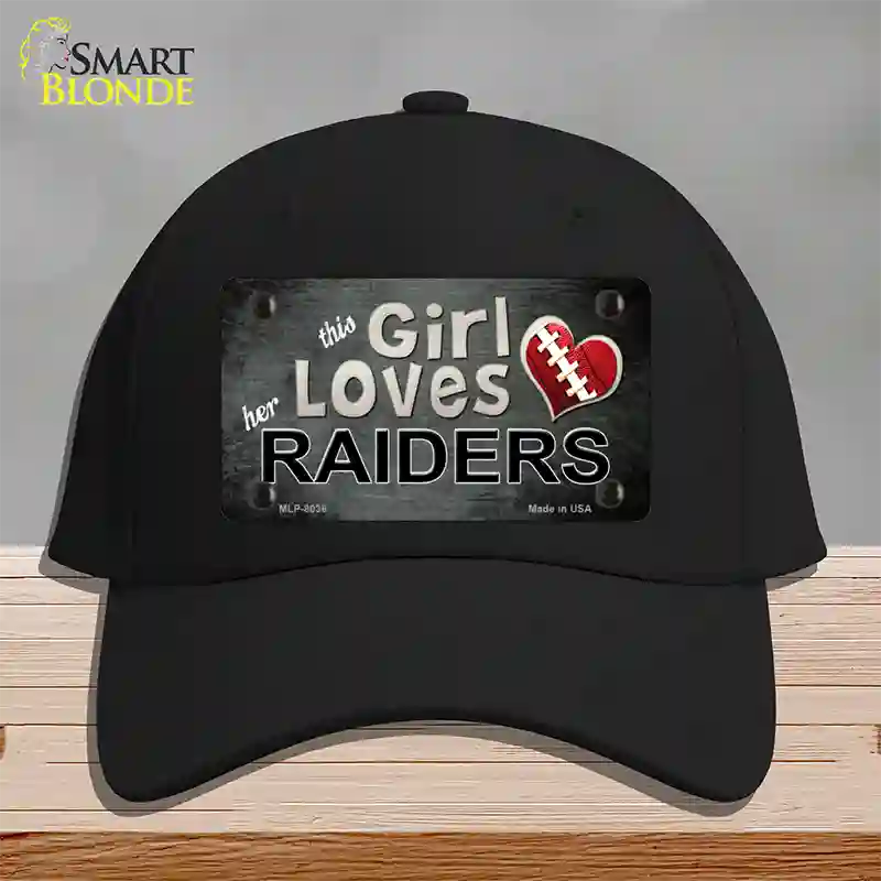 This Girl Loves Her Raiders Novelty License Plate Hat Cotton / Black