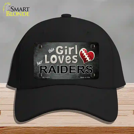 This Girl Loves Her Raiders Novelty License Plate Hat Cotton / Black