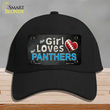 This Girl Loves Her Panthers Novelty License Plate Hat Cotton / Black