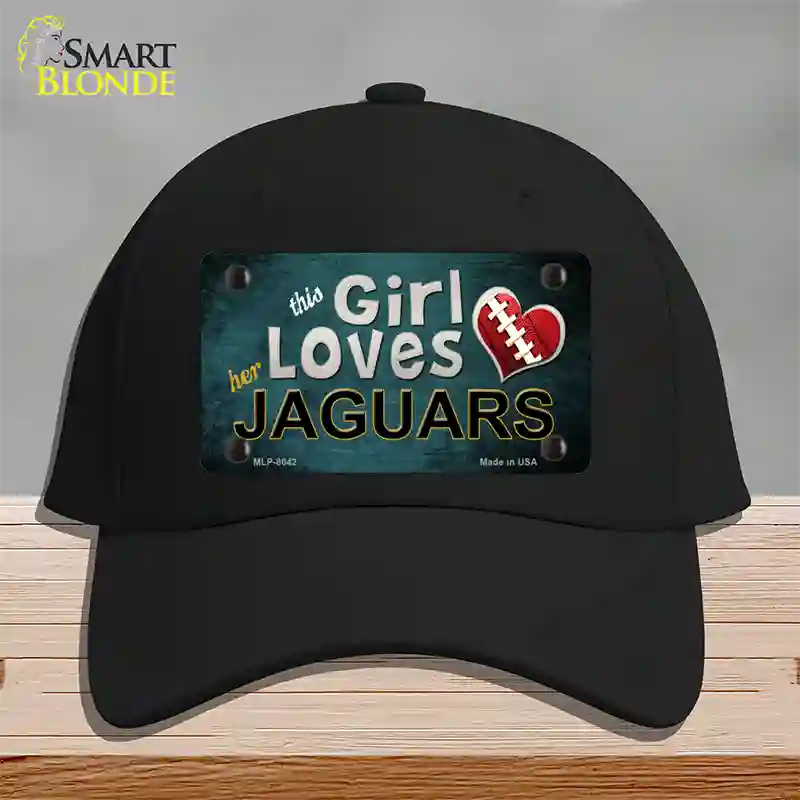 This Girl Loves Her Jaguars Novelty License Plate Hat Cotton / Black