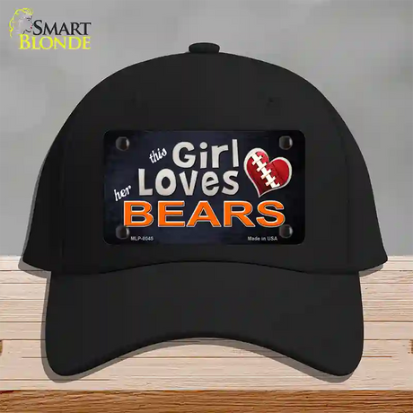 This Girl Loves Her Bears Novelty License Plate Hat Cotton / Black