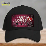 This Girl Loves Her Falcons Novelty License Plate Hat Cotton / Black