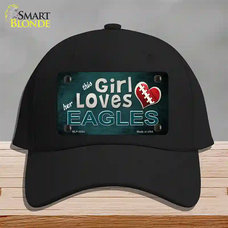 This Girl Loves Her Eagles Novelty License Plate Hat Cotton / Black