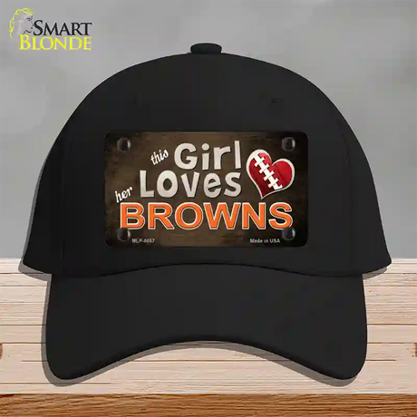 This Girl Loves Her Browns Novelty License Plate Hat Cotton / Black