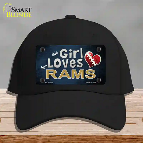 This Girl Loves Her Rams Novelty License Plate Hat Cotton / Black